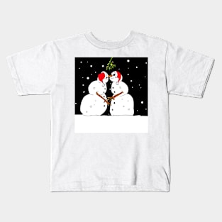 Kissing Snowmen Kids T-Shirt